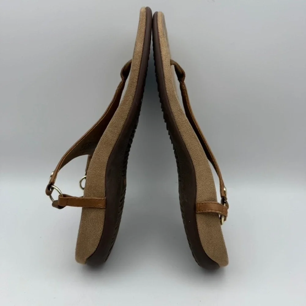 Vionic Kirra Sandals Thong Adjustable Buckle Comfort Brown‎ Womens Size 8